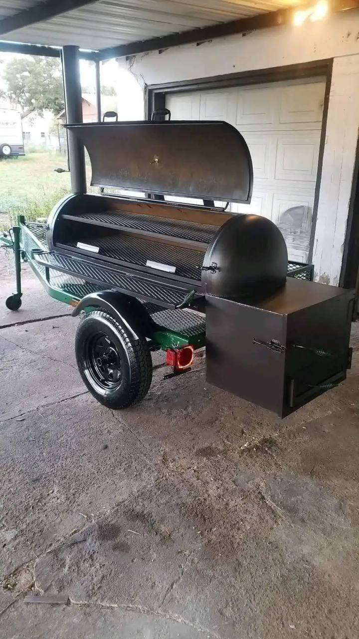 Green Offset Smoker Trailer - Image 2