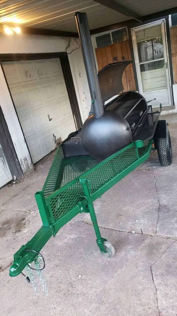 Green Offset Smoker Trailer - Image 3