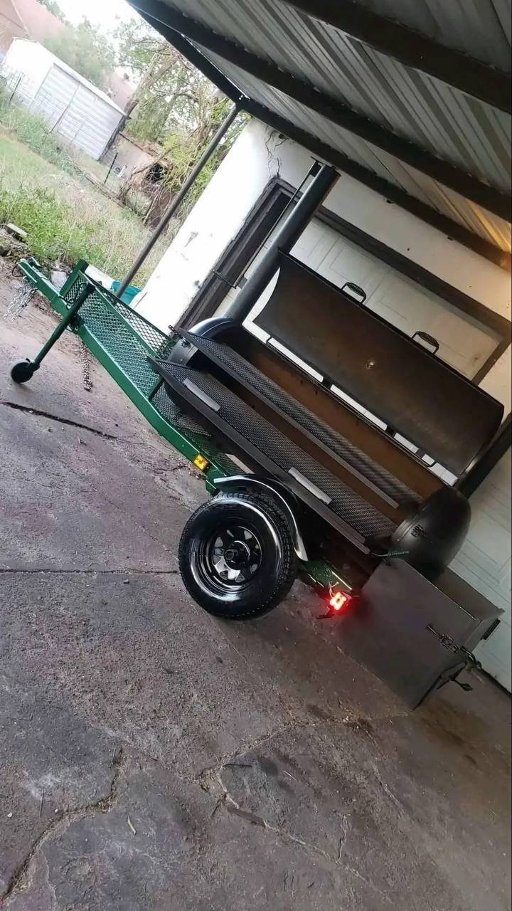 Green Offset Smoker Trailer - Image 4