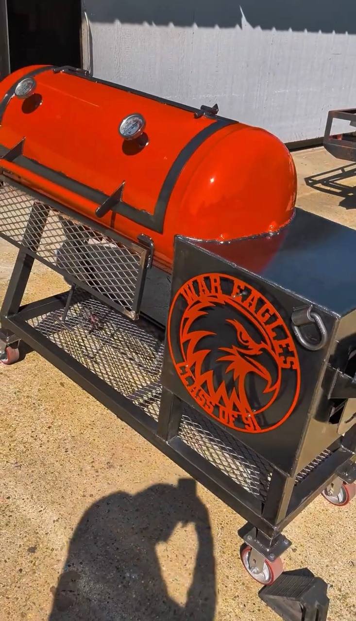War Eagle Orange Offset Smoker - Image 4
