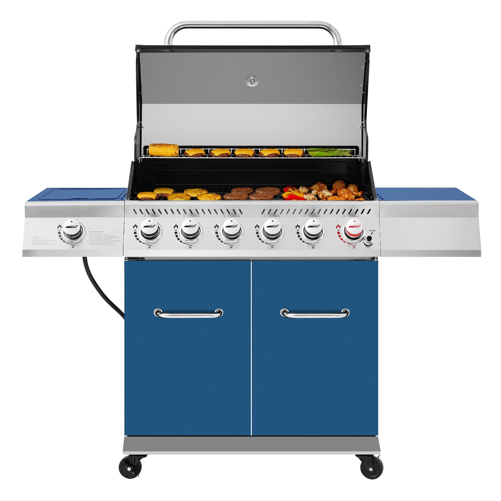 Royal Gourmet Cabinet Style Blue 6 -Burner Liquid Propane Gas Grill 1 -Side Burner - Image 2