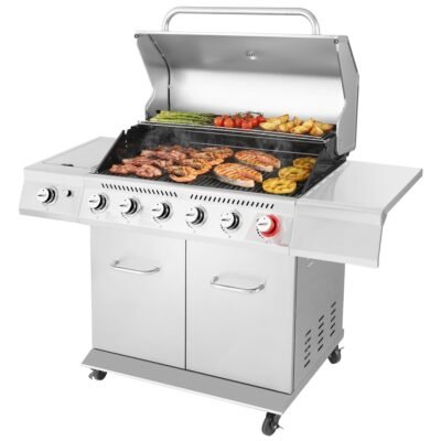 Royal Gourmet Stainless steel 6 -Burner Liquid Propane Gas Grill 1 -Side Burner