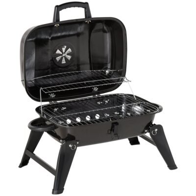 Outsunny 17.75-in W Black Charcoal Grill
