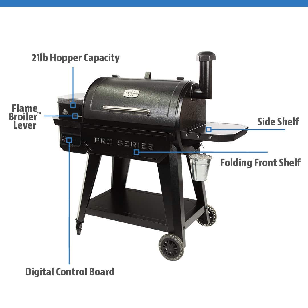 Pit Boss Pro Series 850-Sq. in Hammertone Pellet Grill with Smart Compatibility - Image 5