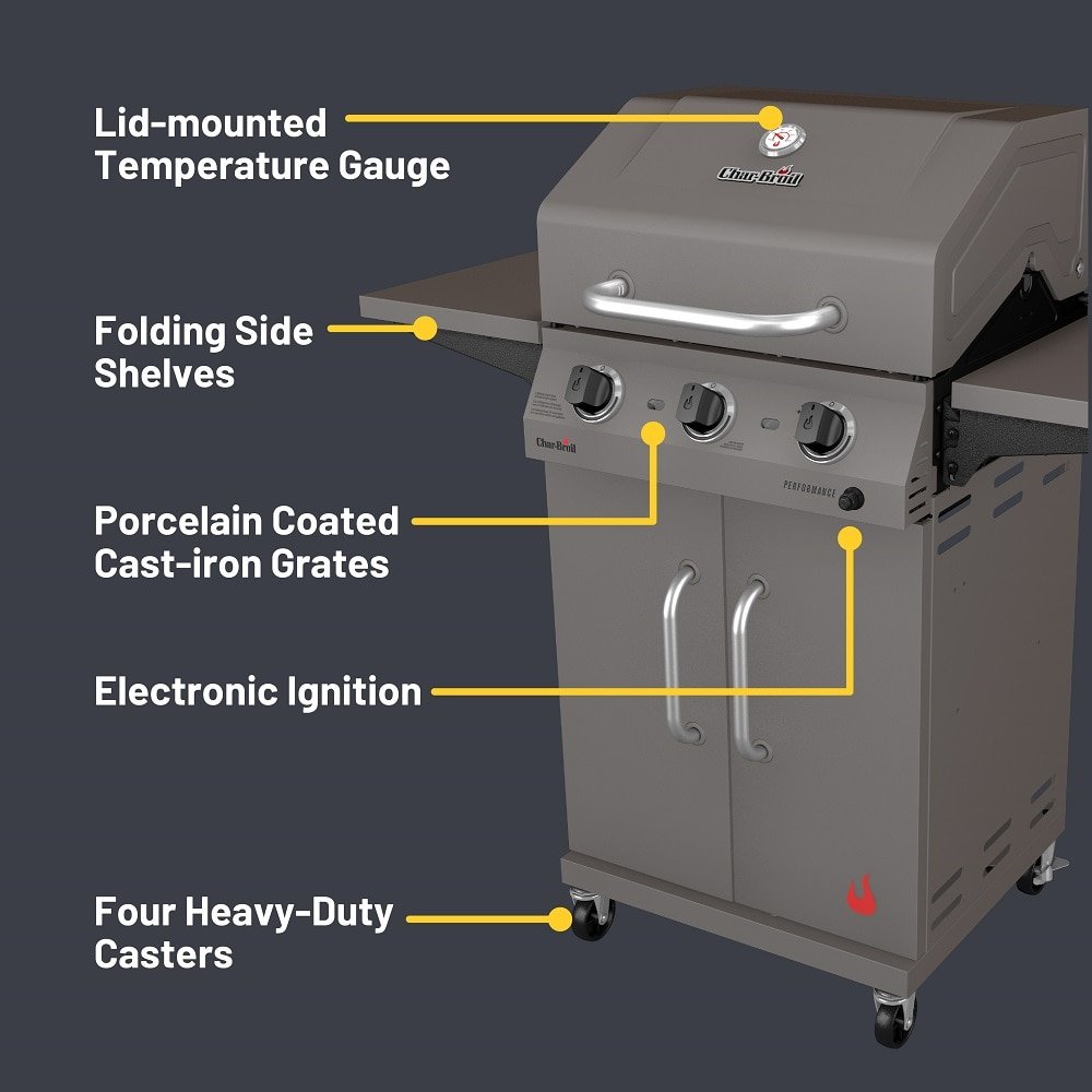 Charbroil Performance Series Stone 3 -Burner Liquid Propane Gas Grill - Image 3