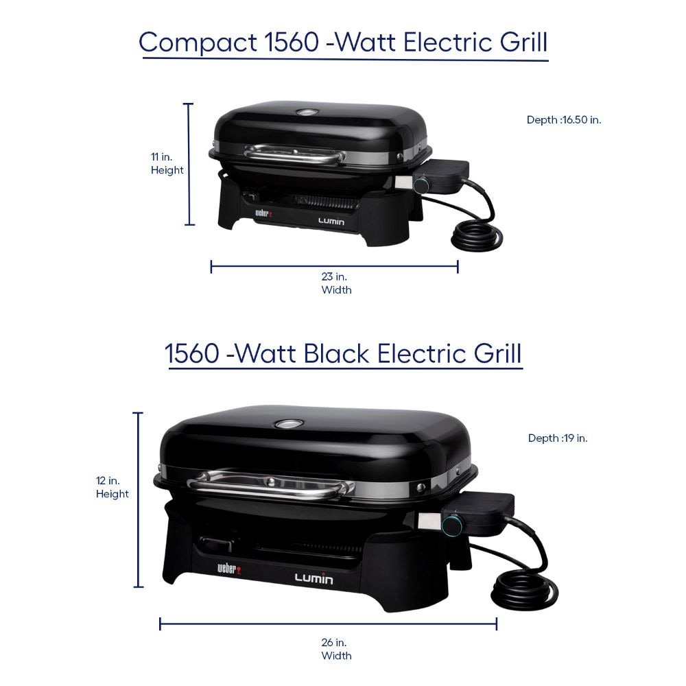 Weber Lumin Full Size 1560 -Watt Deep Ocean Blue Electric Grill - Image 2