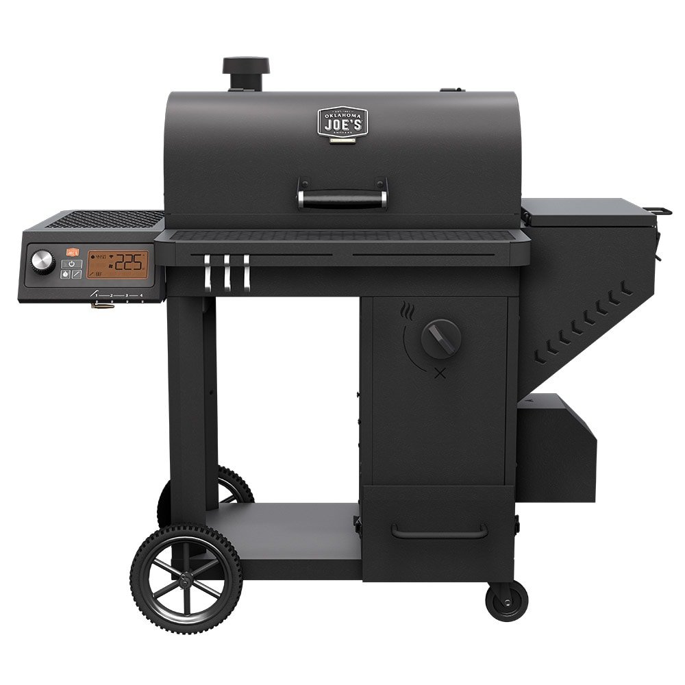 Oklahoma Joe's Tahoma Gravity Feed 900-Sq. in Black Horizontal Charcoal Smoker