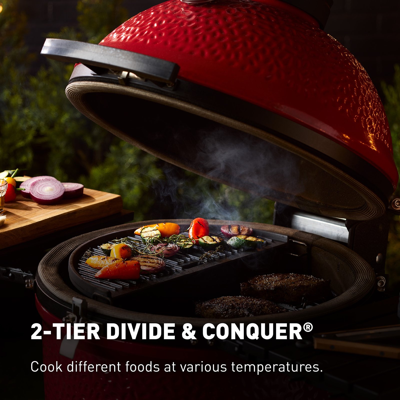 Kamado Joe Classic Joe II 18-in W Blaze Red Kamado Charcoal Grill - Image 5