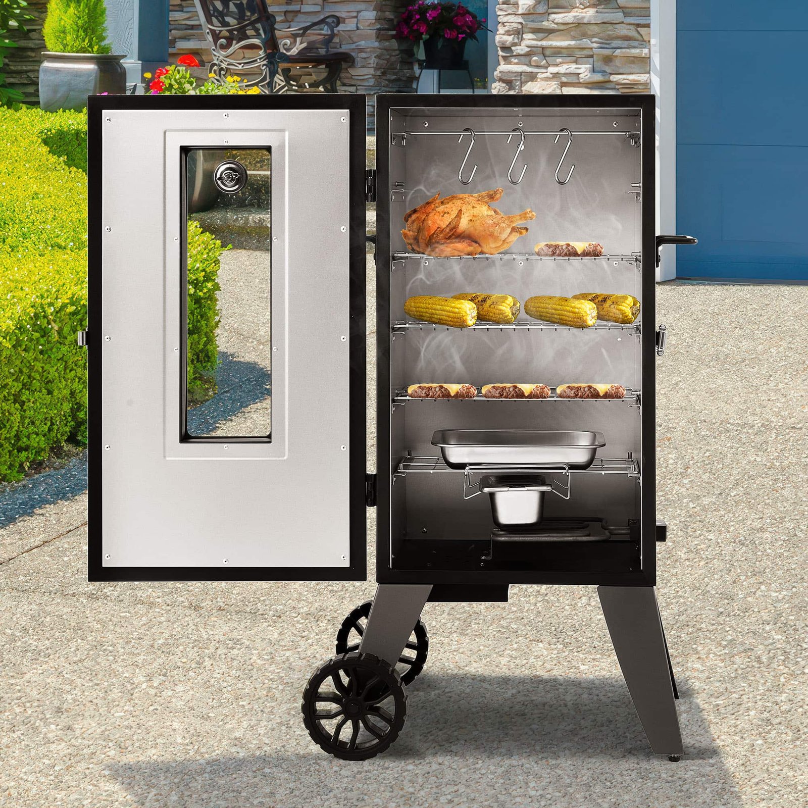 Royal Gourmet 28-Inch Analog Electric Smoker with 3 Racks 454-Sq. in Black Electric Smoker - Image 2