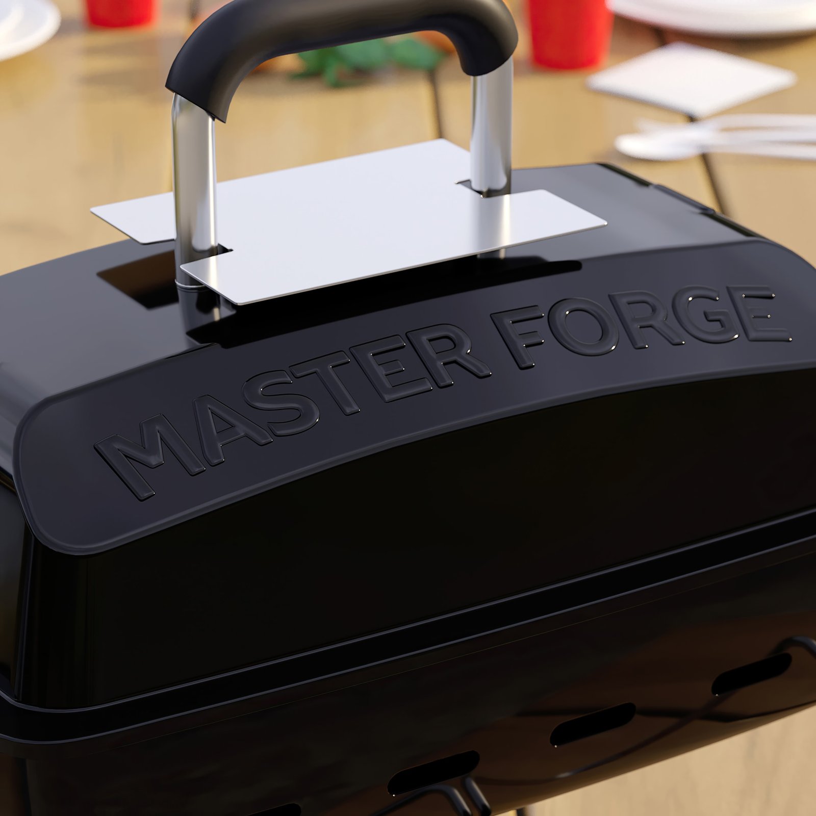Master Forge Small 177-Sq. in Black Portable Liquid propane Grill - Image 3