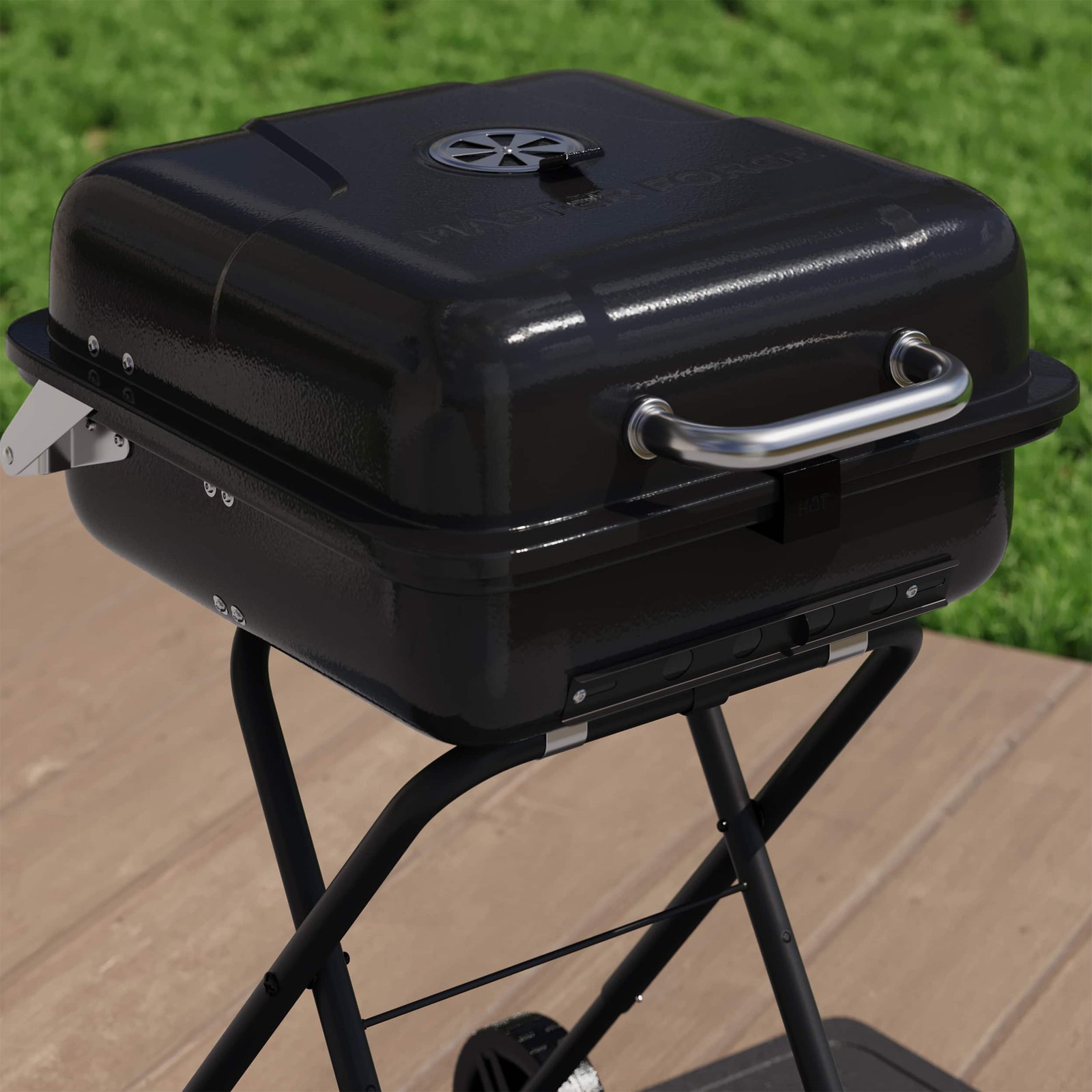 Master Forge Small 340-Sq. in Black Portable Charcoal Grill - Image 2