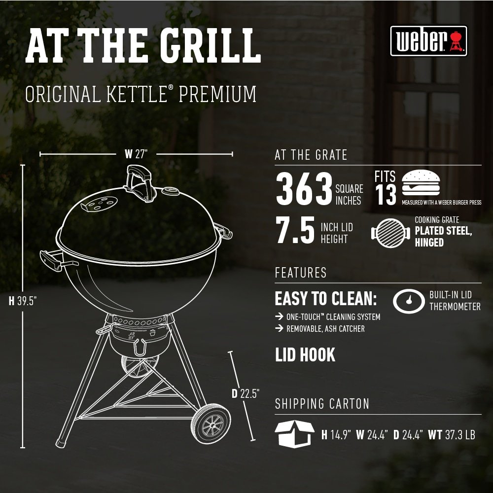 Weber Original Kettle Premium 22-in W Copper Kettle Charcoal Grill - Image 4