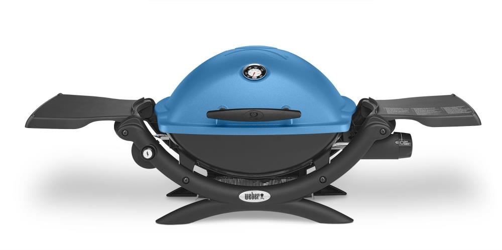 Weber Q 1200 189-Sq. in Blue Portable Liquid propane Grill