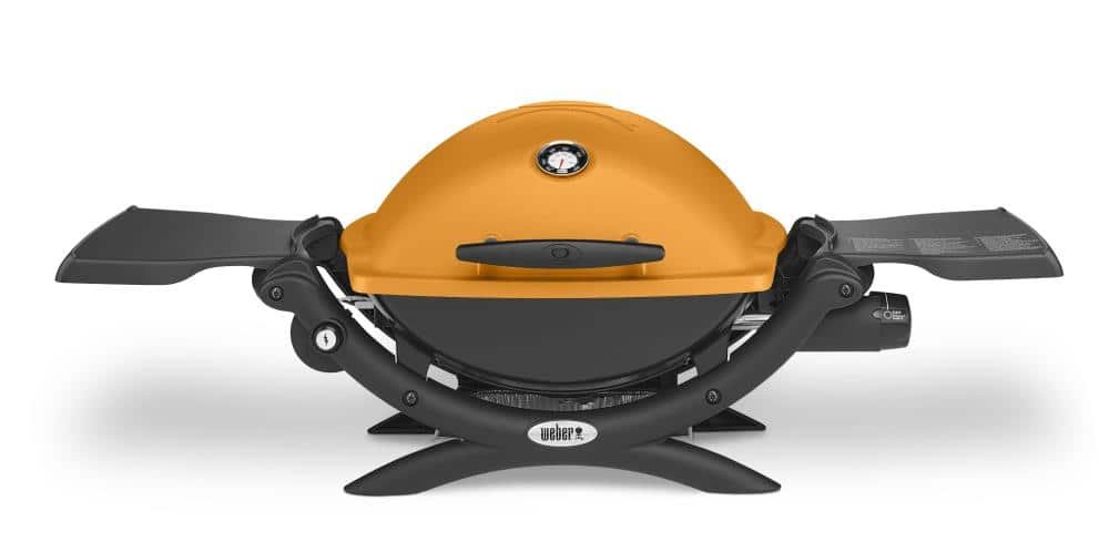 Weber Q 1200 189-Sq. in Orange Portable Liquid propane Grill