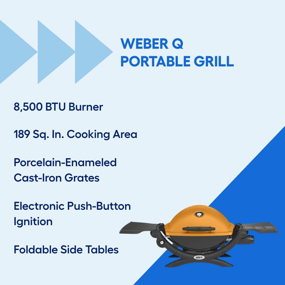Weber Q 1200 189-Sq. in Orange Portable Liquid propane Grill - Image 2