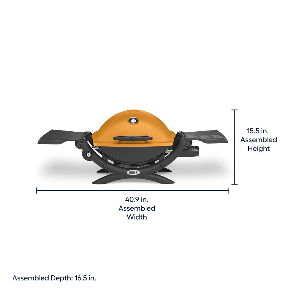 Weber Q 1200 189-Sq. in Orange Portable Liquid propane Grill - Image 3