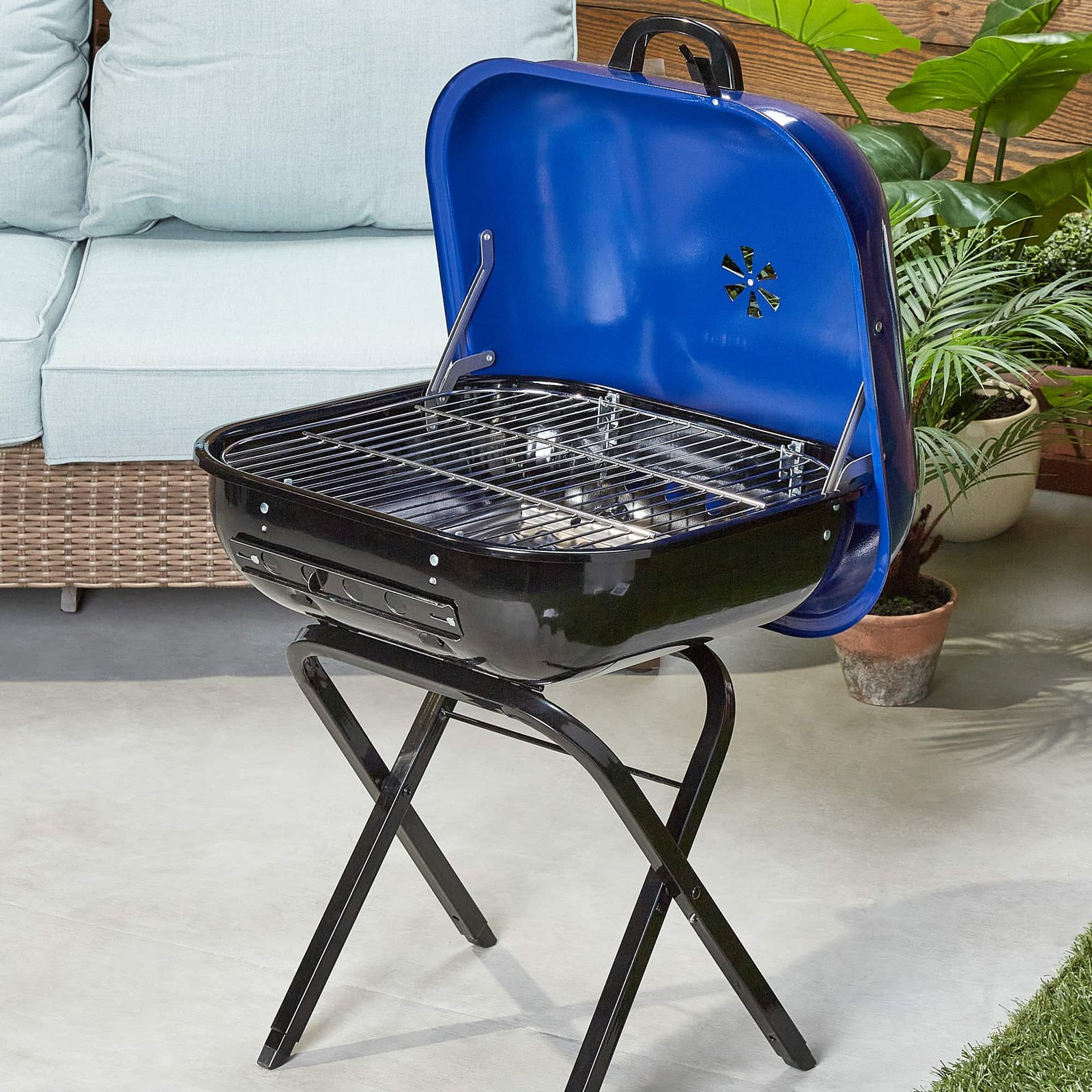Americana 21.25-in W Ocean Blue Kettle Charcoal Grill - Image 5